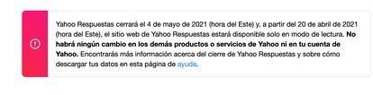 Cierre Yahoo Respuestas