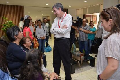 Representantes de víctimas del conflicto a su llegada a La Habana el pasado 15 de diciembre