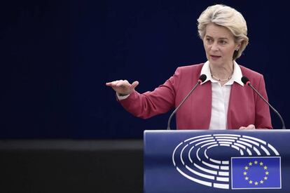 Ursula Von der Leyen en el Parlamento Europeo el 20 de octubre