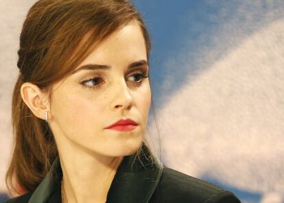 La actriz Emma Watson, embajadora de buena voluntad de la ONU, en una conferencia en el Foro de Davos el pasado enero.