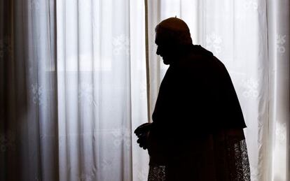 Benedicto XVI después de una reunión con el presidente de Sri Lanka.