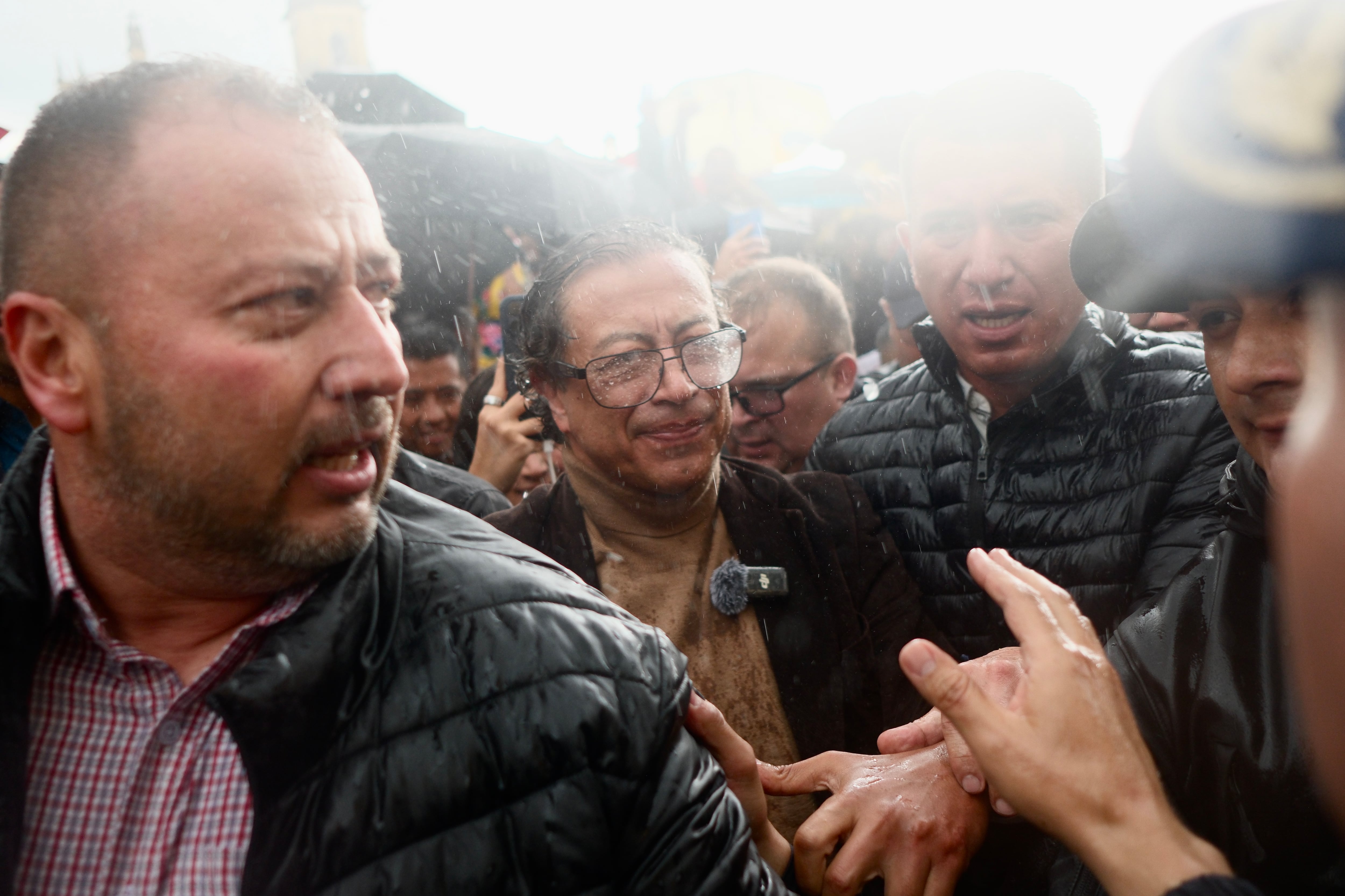 Gustavo Petro asiste a la marcha contra Abelardo de la Espriella, este miércoles.