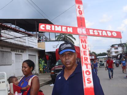 Manifestación este 20 de octubre en Tapachula (México) para exigir soluciones humanitarias durante la cumbre migratoria celebrada en México.