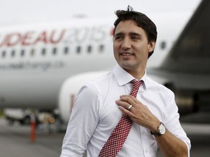 El candidato del Partido Liberal, Justin Trudeau, en campaña