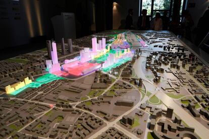 Maqueta de la zona afectada por la operación Madrid Nuevo Norte