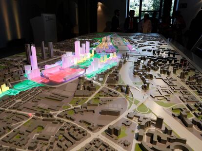 Maqueta de la zona afectada por la operación Madrid Nuevo Norte