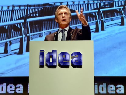 El presidente Mauricio Macri en su disertaci&oacute;n.