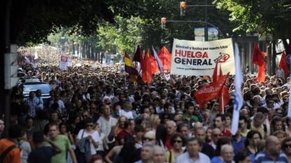 La manifestación de Bilbao, a su paso por la Gran Vía