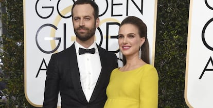 Benjamin Millepied y Natalie Portman, en la gala de los Globos de Oro.