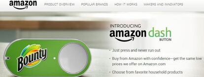 Entrada en la web del servicio Amazon Dash.