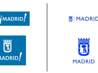 A la izquierda, el anterior logo. A la derecha, el elegido por el gobierno municipal de Manuela Carmena.