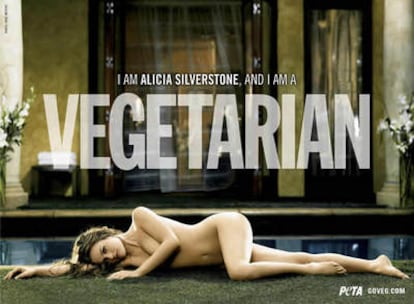 Alicia Silverstone en el anuncio de PETA