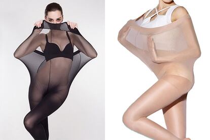 La web Wish ha elegido modelos delgadas para anunciar sus medias de talla grande.