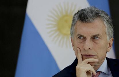 O presidente Mauricio Macri, durante uma reunião com governadores em Casa Rosada, o 31 de maio passado.