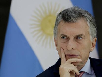 O presidente Mauricio Macri, durante uma reunião com governadores em Casa Rosada, o 31 de maio passado.