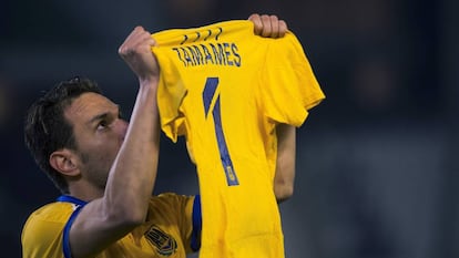 David Rodr&iacute;guez celebra su gol al C&oacute;rdoba. 