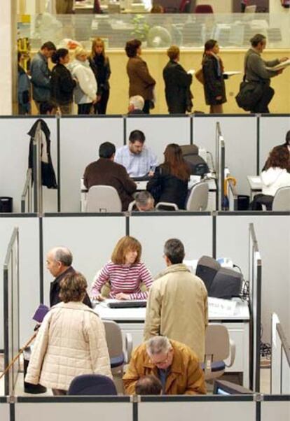 Oficinas de Hacienda en plena campaña del IRPF.