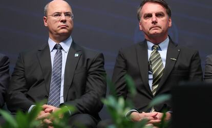 Witzel e Bolsonaro participam de cerimônia de integração do submarino Humaitá, no dia 11 de outubro.