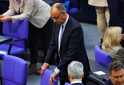 Friedrich Merz, leader of the CDU and candidate for the German Foreign Ministry, this Tuesday at Bundestag.