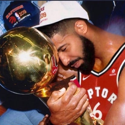 La imagen que subió Drake a su Instagram para celebrar la victoria de Toronto en las finales de la NBA.