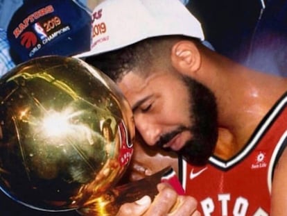 La imagen que subió Drake a su Instagram para celebrar la victoria de Toronto en las finales de la NBA.