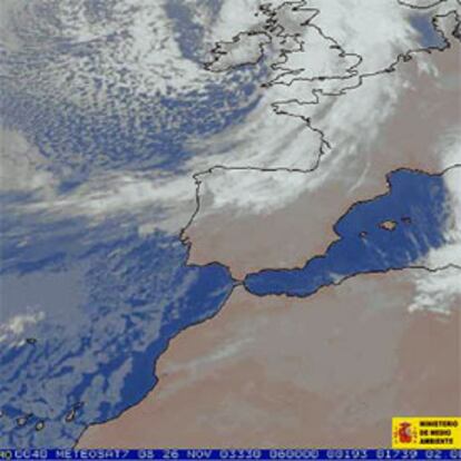 Imagen del satélite Meteosat correspondiente a las 6.00 de la mañana.