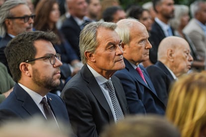 Pere Aragonès, Artur Mas, José Montilla y Jordi Pujol