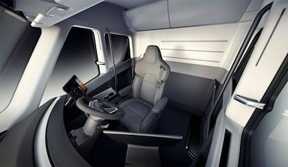 Interior del Tesla Semi.