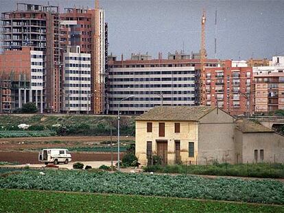 Límite de la huerta con la ciudad de Valencia.