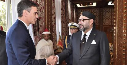 Pedro Sánchez junto al Rey de Marruecos, Mohammed VI, en noviembre de 2018.