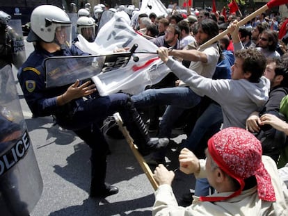 Protestas en 2009 en Atenas. 