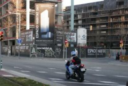 Una promoci&oacute;n a medio construir, en Barcelona.