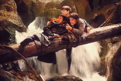 Ke Huy Quan, Sean Astin y Corey Feldman en 'Los Goonies'.