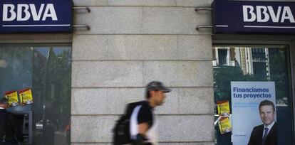 Una sucursal del BBVA en Madrid.