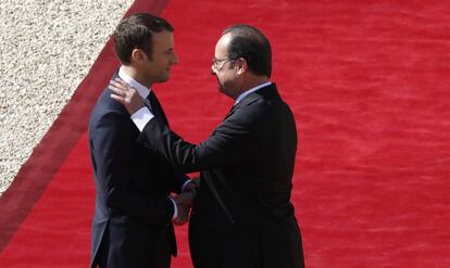 Macron i Hollande avui.