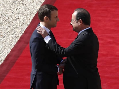 Macron i Hollande avui.