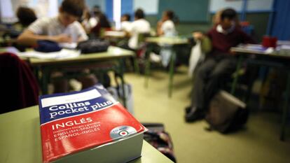 Aula de un colegio p&uacute;blico biling&uuml;e de Madrid. 
 