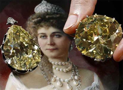 Dos diamantes pertenecientes a la princesa Katharina Wassilievna de Slepzoff, en la imagen.
