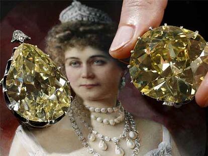 Dos diamantes pertenecientes a la princesa Katharina Wassilievna de Slepzoff, en la imagen.