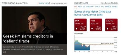Imagen de la página web de CNBC.