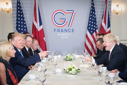 El presidente de Estados Unidos, Donald Trump, y el primer ministro británico, Boris Johnson, mantienen una cumbre bilateral durante la reunión del G7 en Biarritz, Francia.