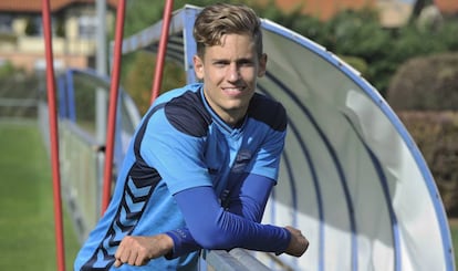 Marcos Llorente tras un entrenamiento con el Alavés.