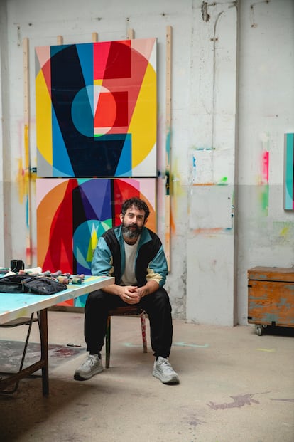 Pablo Purón, del colectivo Boa Mistura, en su estudio.
