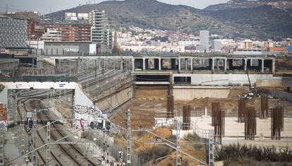 Obras en la Sagrera el 2015.