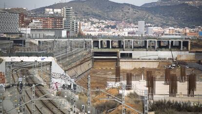 Obras en la Sagrera el 2015.