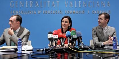 La consejera de Educación, María José Catalá, en la presentación de los cambios del próximo curso.