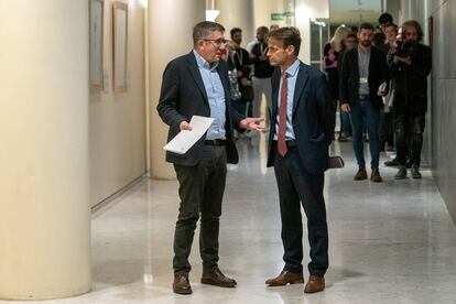 Patxi López y Jaume Asens, el 11 de noviembre en el Congreso.