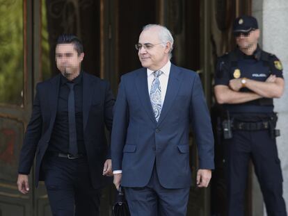 El juez Pablo Llarena sale del Supremo el 14 de octubre de 2019, tras reactivar la euroorden contra Carles Puigdemont.