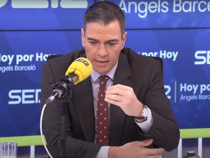 El presidente del Gobierno, Pedro Sánchez, este lunes en la Cadena SER.