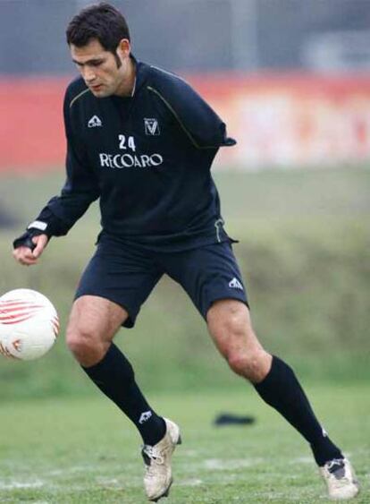 Julio González, en un entrenamiento con el Vicenza.